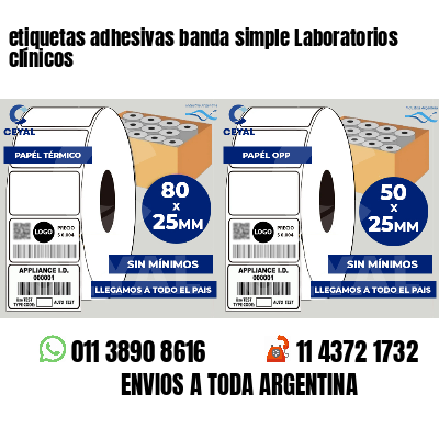 etiquetas adhesivas banda simple Laboratorios clínicos