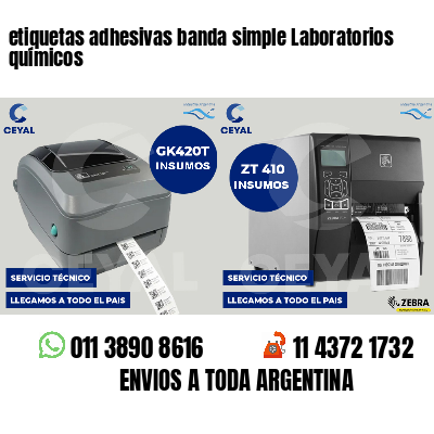 etiquetas adhesivas banda simple Laboratorios químicos