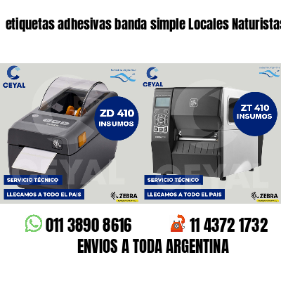 etiquetas adhesivas banda simple Locales Naturistas
