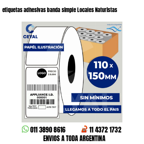 etiquetas adhesivas banda simple Locales Naturistas