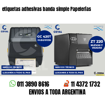etiquetas adhesivas banda simple Papelerías