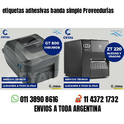 etiquetas adhesivas banda simple Proveedurías