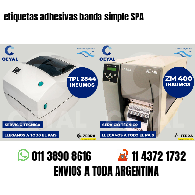 etiquetas adhesivas banda simple SPA