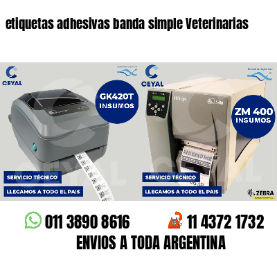 etiquetas adhesivas banda simple Veterinarias