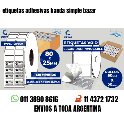 etiquetas adhesivas banda simple bazar