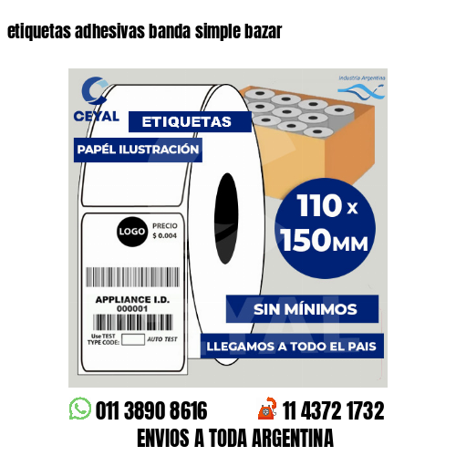 etiquetas adhesivas banda simple bazar