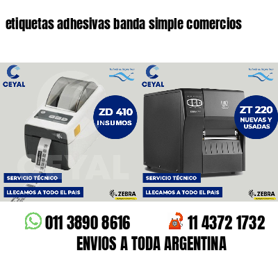 etiquetas adhesivas banda simple comercios