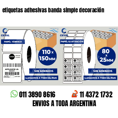 etiquetas adhesivas banda simple decoración