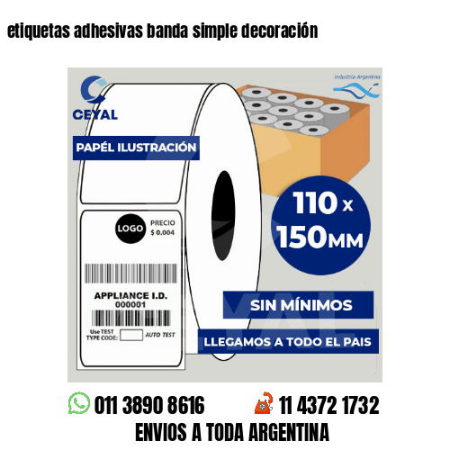 etiquetas adhesivas banda simple decoración