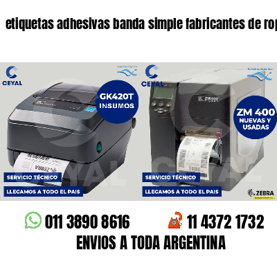 etiquetas adhesivas banda simple fabricantes de ropa