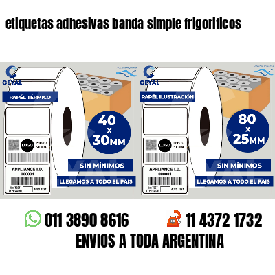 etiquetas adhesivas banda simple frigorificos