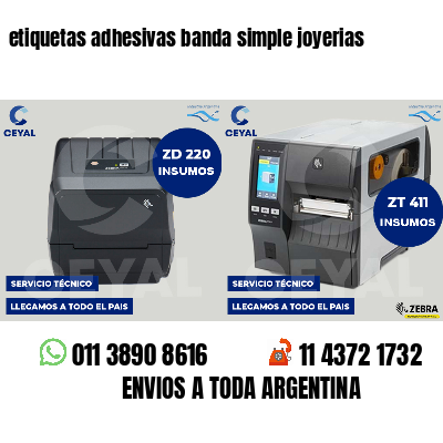 etiquetas adhesivas banda simple joyerias