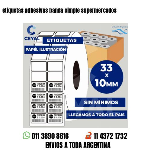etiquetas adhesivas banda simple supermercados