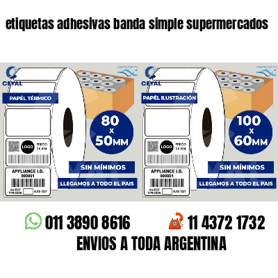 etiquetas adhesivas banda simple supermercados