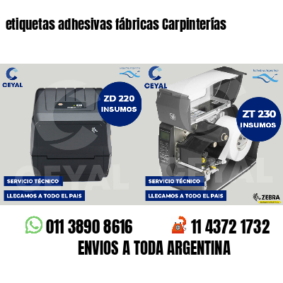 etiquetas adhesivas fábricas Carpinterías