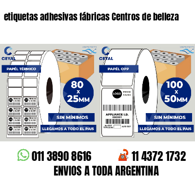 etiquetas adhesivas fábricas Centros de belleza