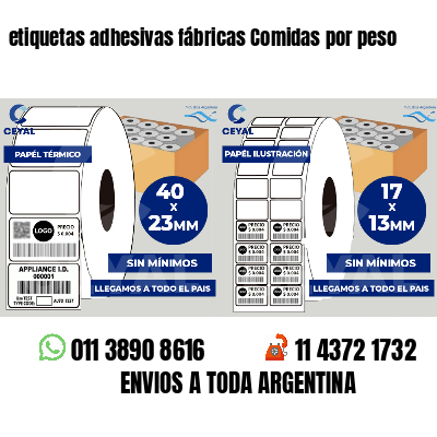 etiquetas adhesivas fábricas Comidas por peso