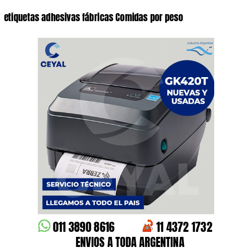 etiquetas adhesivas fábricas Comidas por peso