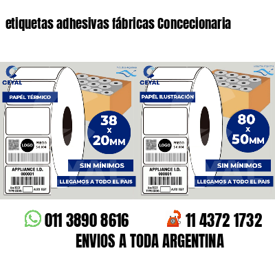 etiquetas adhesivas fábricas Concecionaria