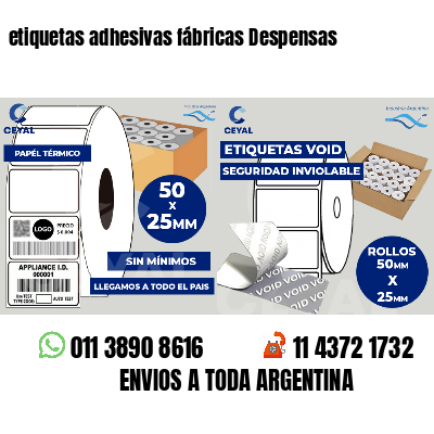 etiquetas adhesivas fábricas Despensas
