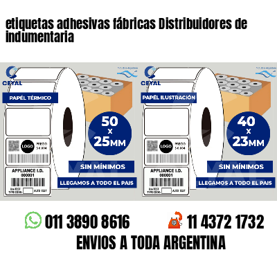 etiquetas adhesivas fábricas Distribuidores de indumentaria