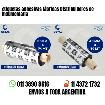 etiquetas adhesivas fábricas Distribuidores de indumentaria