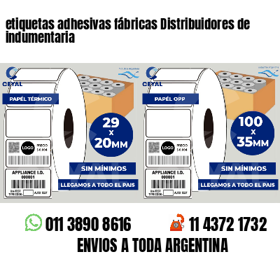 etiquetas adhesivas fábricas Distribuidores de indumentaria