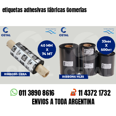etiquetas adhesivas fábricas Gomerías