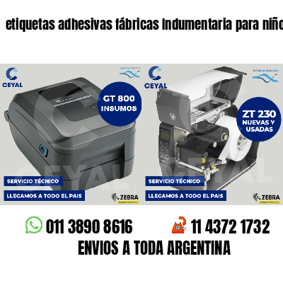 etiquetas adhesivas fábricas Indumentaria para niños