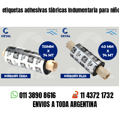 etiquetas adhesivas fábricas Indumentaria para niños