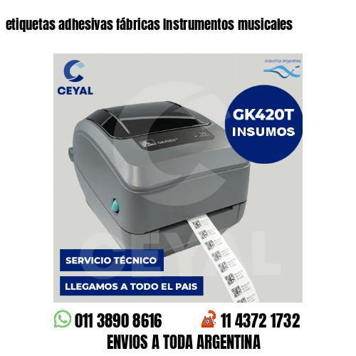 etiquetas adhesivas fábricas Instrumentos musicales