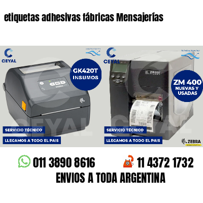 etiquetas adhesivas fábricas Mensajerías