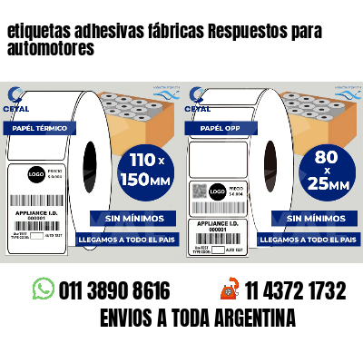 etiquetas adhesivas fábricas Respuestos para automotores