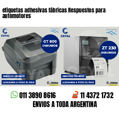 etiquetas adhesivas fábricas Respuestos para automotores
