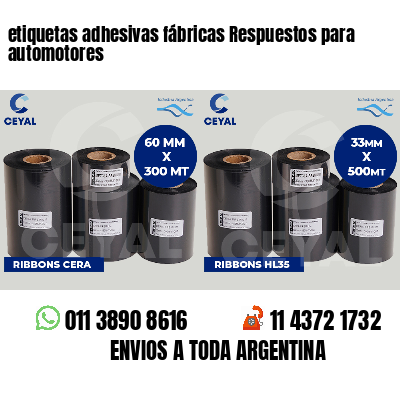 etiquetas adhesivas fábricas Respuestos para automotores