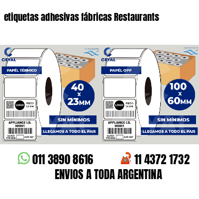 etiquetas adhesivas fábricas Restaurants
