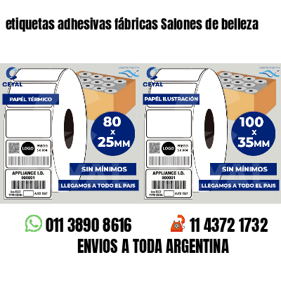 etiquetas adhesivas fábricas Salones de belleza