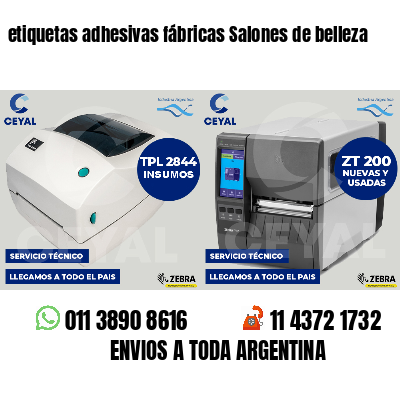 etiquetas adhesivas fábricas Salones de belleza