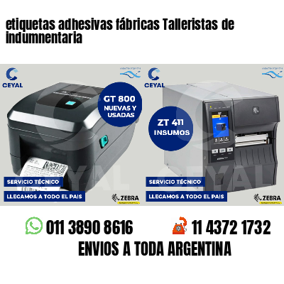 etiquetas adhesivas fábricas Talleristas de indumnentaria