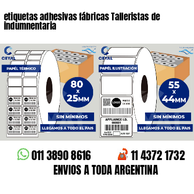 etiquetas adhesivas fábricas Talleristas de indumnentaria