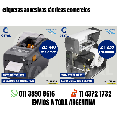 etiquetas adhesivas fábricas comercios