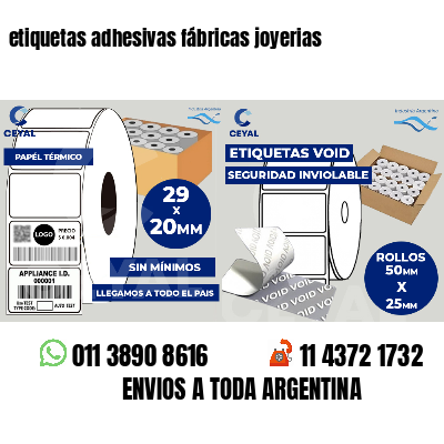 etiquetas adhesivas fábricas joyerias