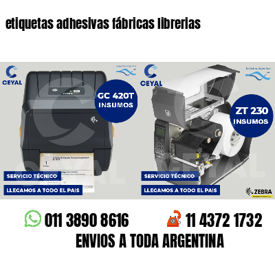 etiquetas adhesivas fábricas librerias
