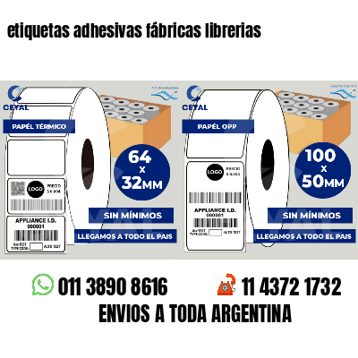 etiquetas adhesivas fábricas librerias