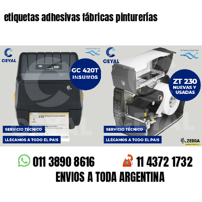 etiquetas adhesivas fábricas pinturerías