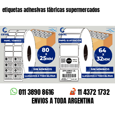 etiquetas adhesivas fábricas supermercados