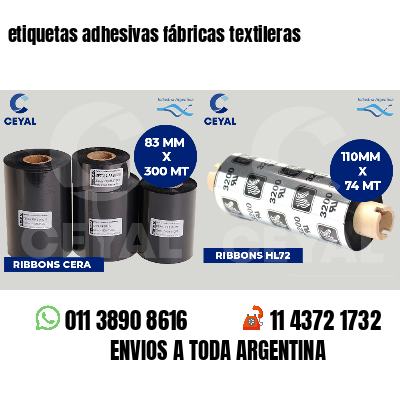 etiquetas adhesivas fábricas textileras