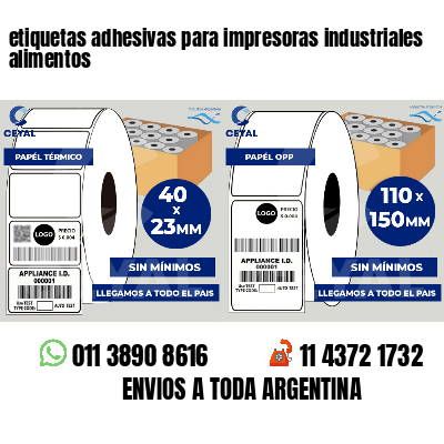 etiquetas adhesivas para impresoras industriales alimentos