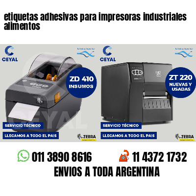 etiquetas adhesivas para impresoras industriales alimentos