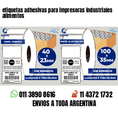 etiquetas adhesivas para impresoras industriales alimentos